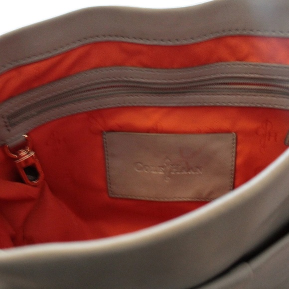 Grey Leather Cole Hahn Leather Messenger/Satchel Bag - Picture 6 of 6